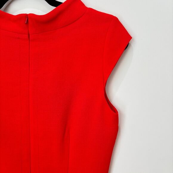 Hobbs London Wool Dress Size 8 Bold Orange Sheath Tailored Mini Career Classic - Picture 9 of 15
